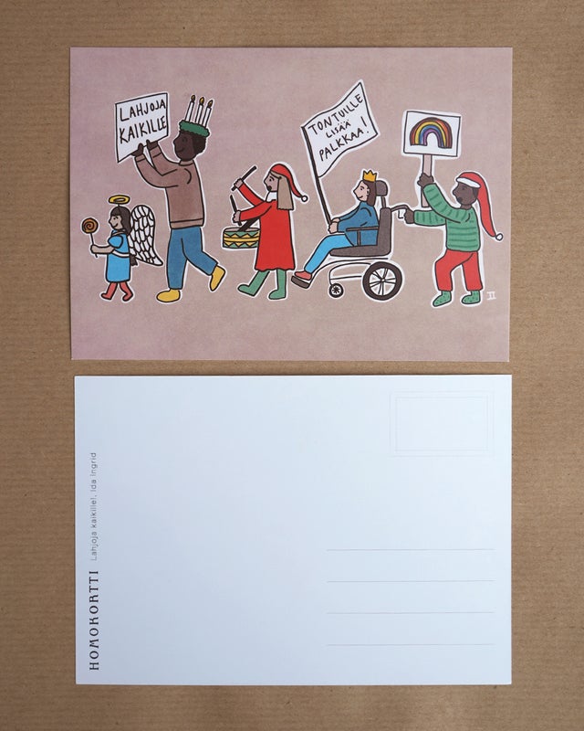 Lahjoja kaikille! Postikortti