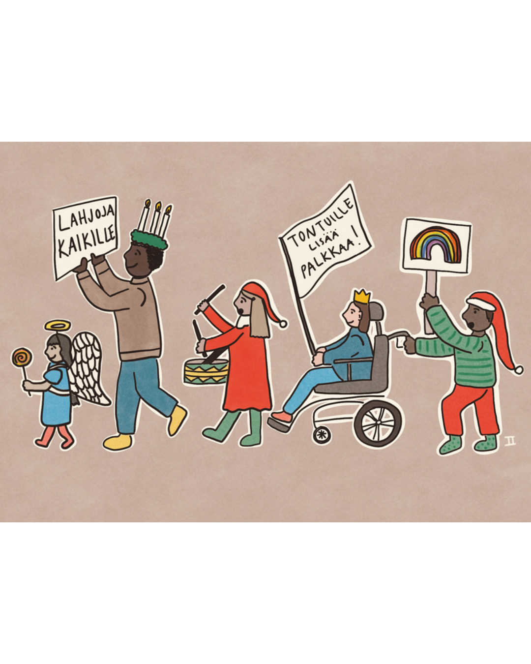 Lahjoja kaikille! Postikortti