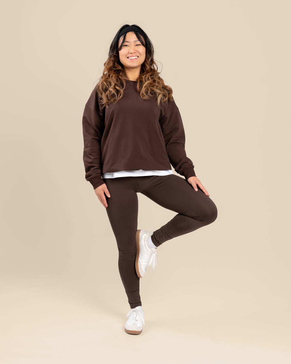 Leggingsit, tummanruskea