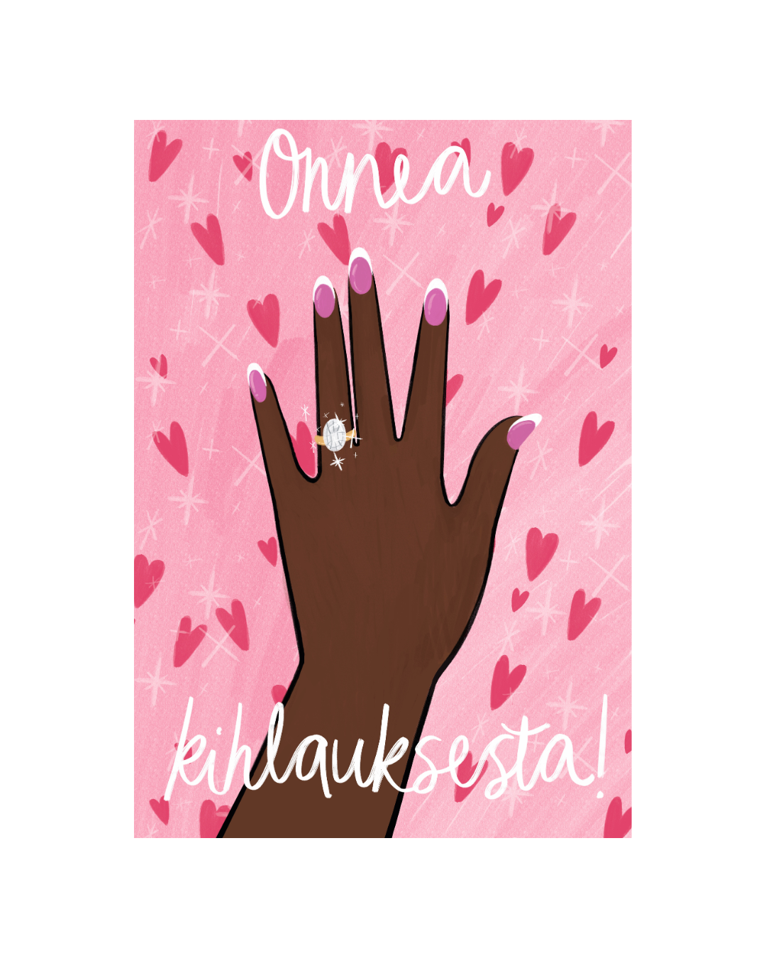 Onnea kihlauksesta! -Postikortti