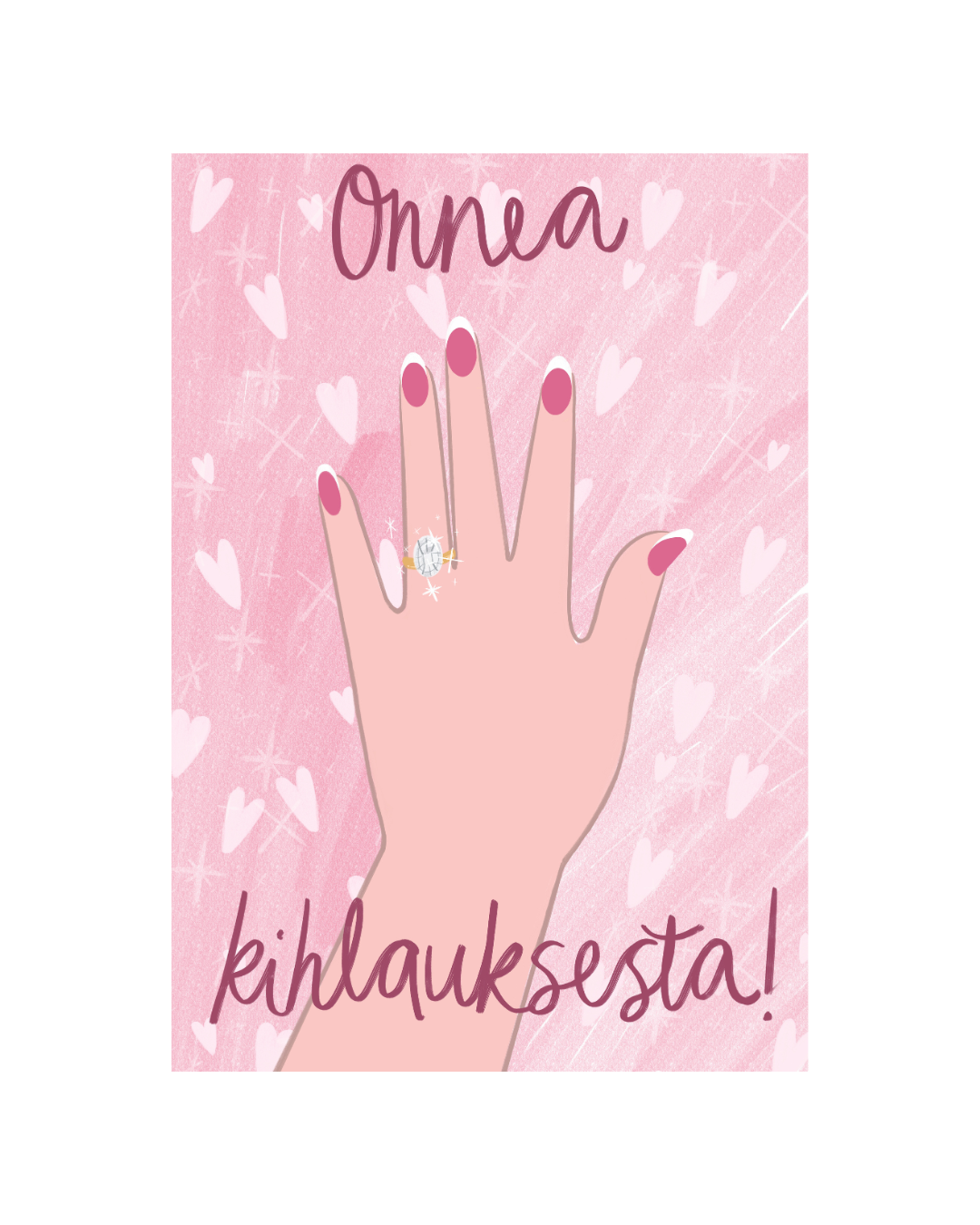 Onnea kihlauksesta! -Postikortti