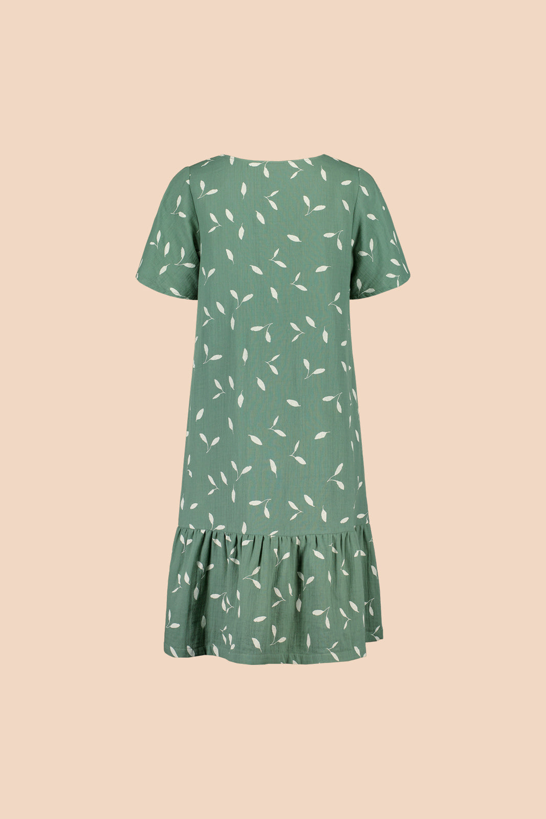 Frill Button Dress, Sage Wind