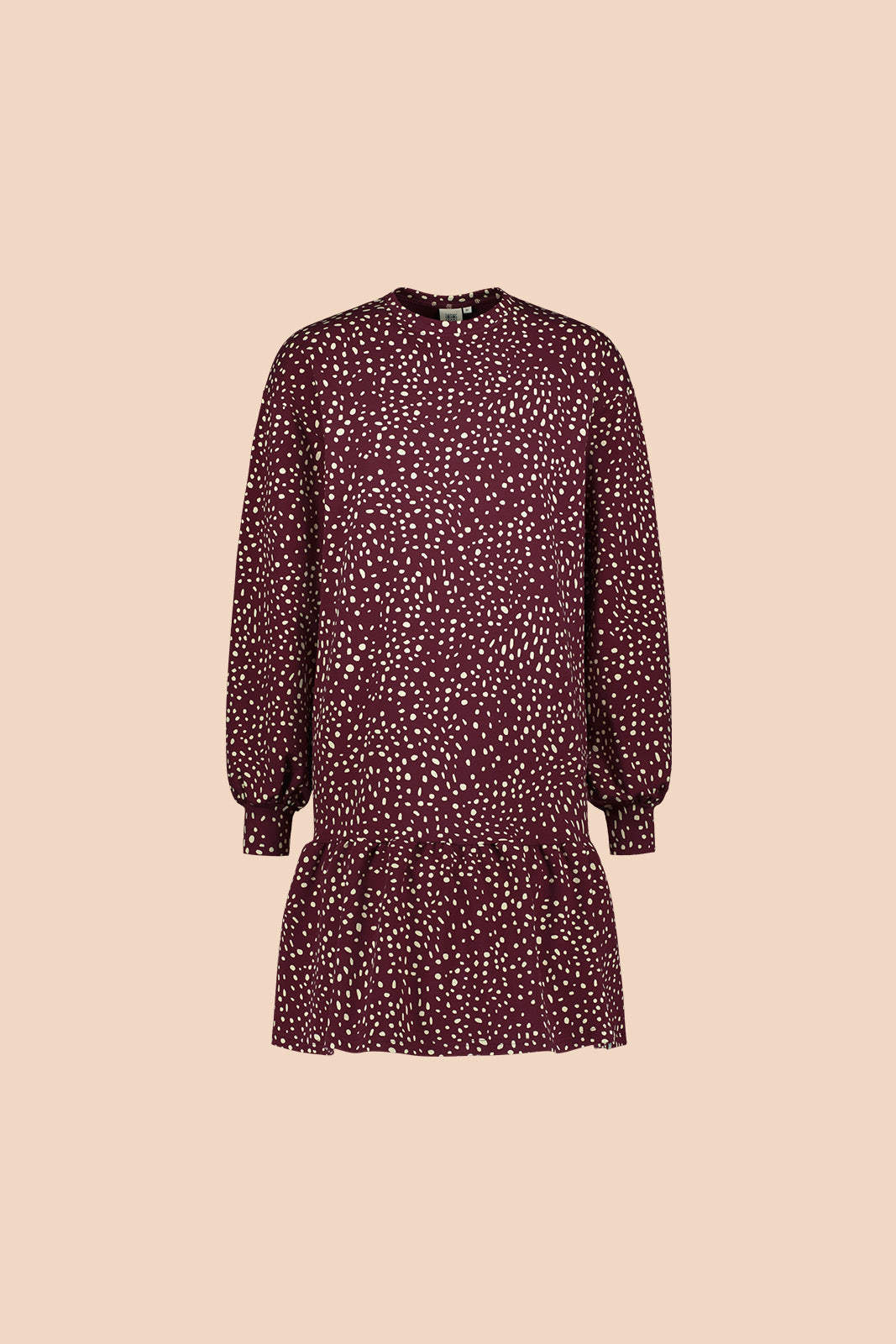 Ruffle Collegemekko, Wild Dots Burgundy