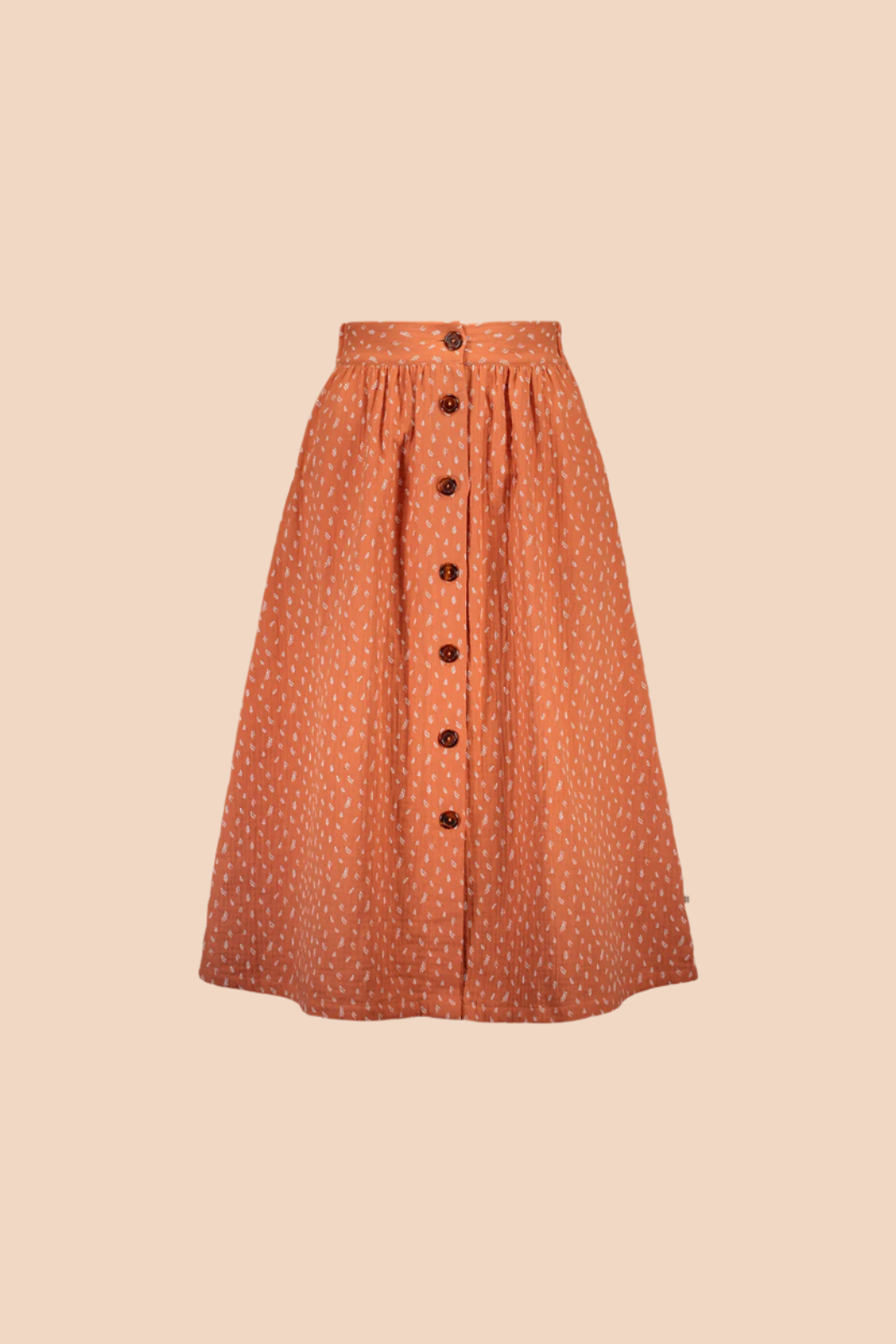 Button Skirt, Vintage Leaf