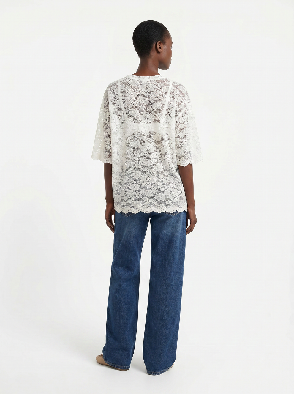 Relaxed Lace T-shirt, Soft Hug