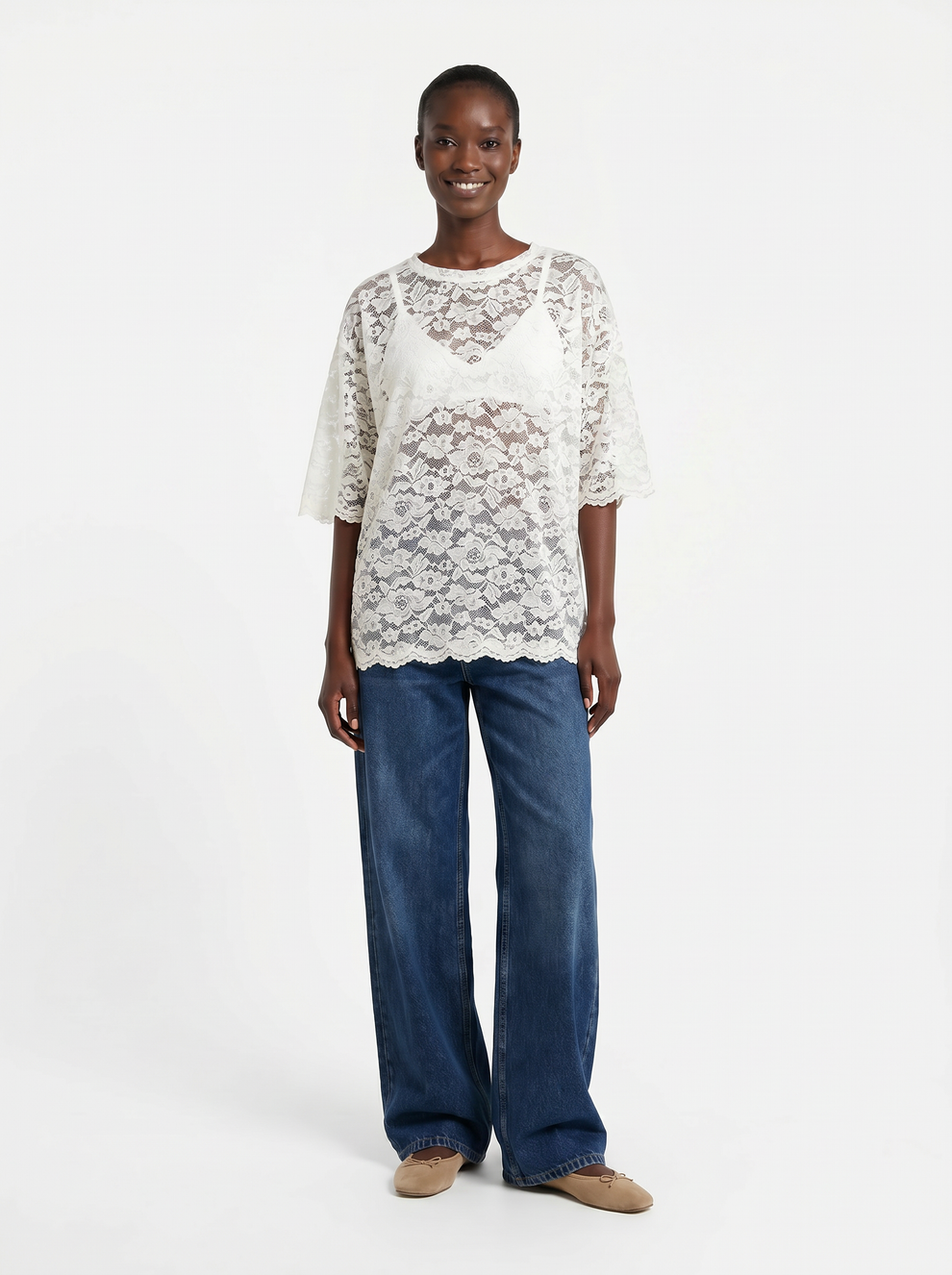 Relaxed Lace T-shirt, Soft Hug