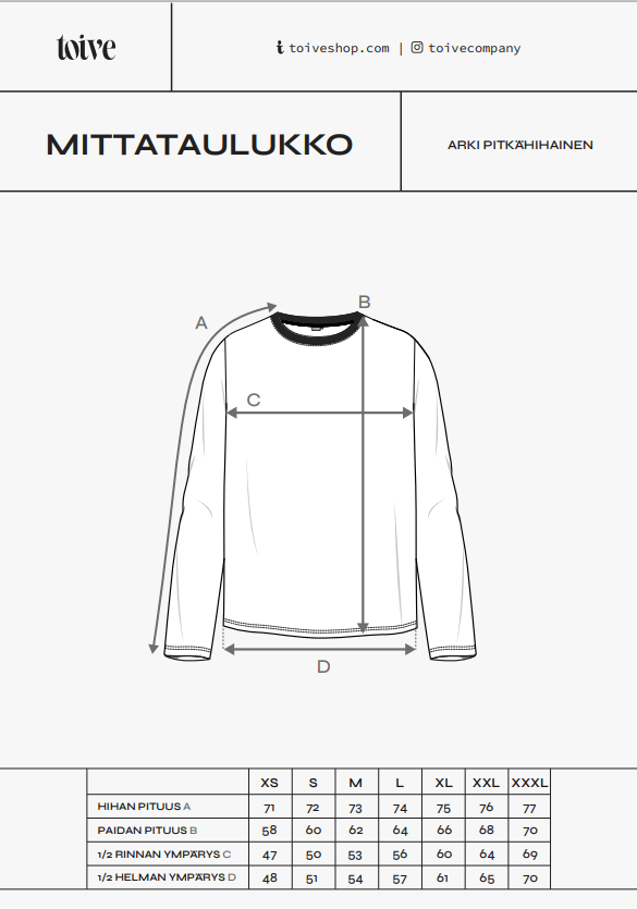 Arki pitkähihainen T-paita, Musta