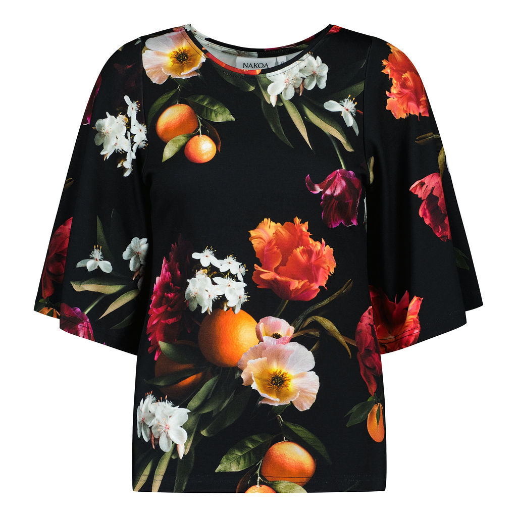 Vivienne Blouse, Sangria Garden