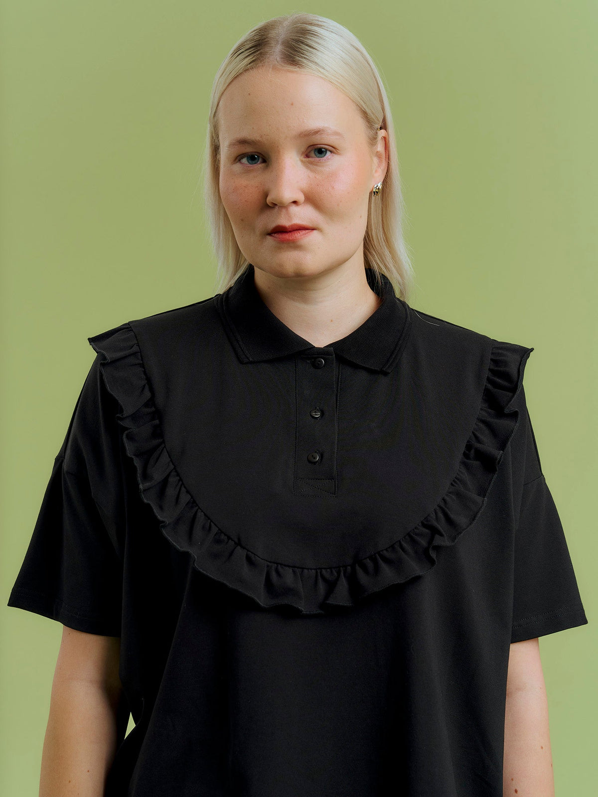 JOVIE collar shirt, Musta