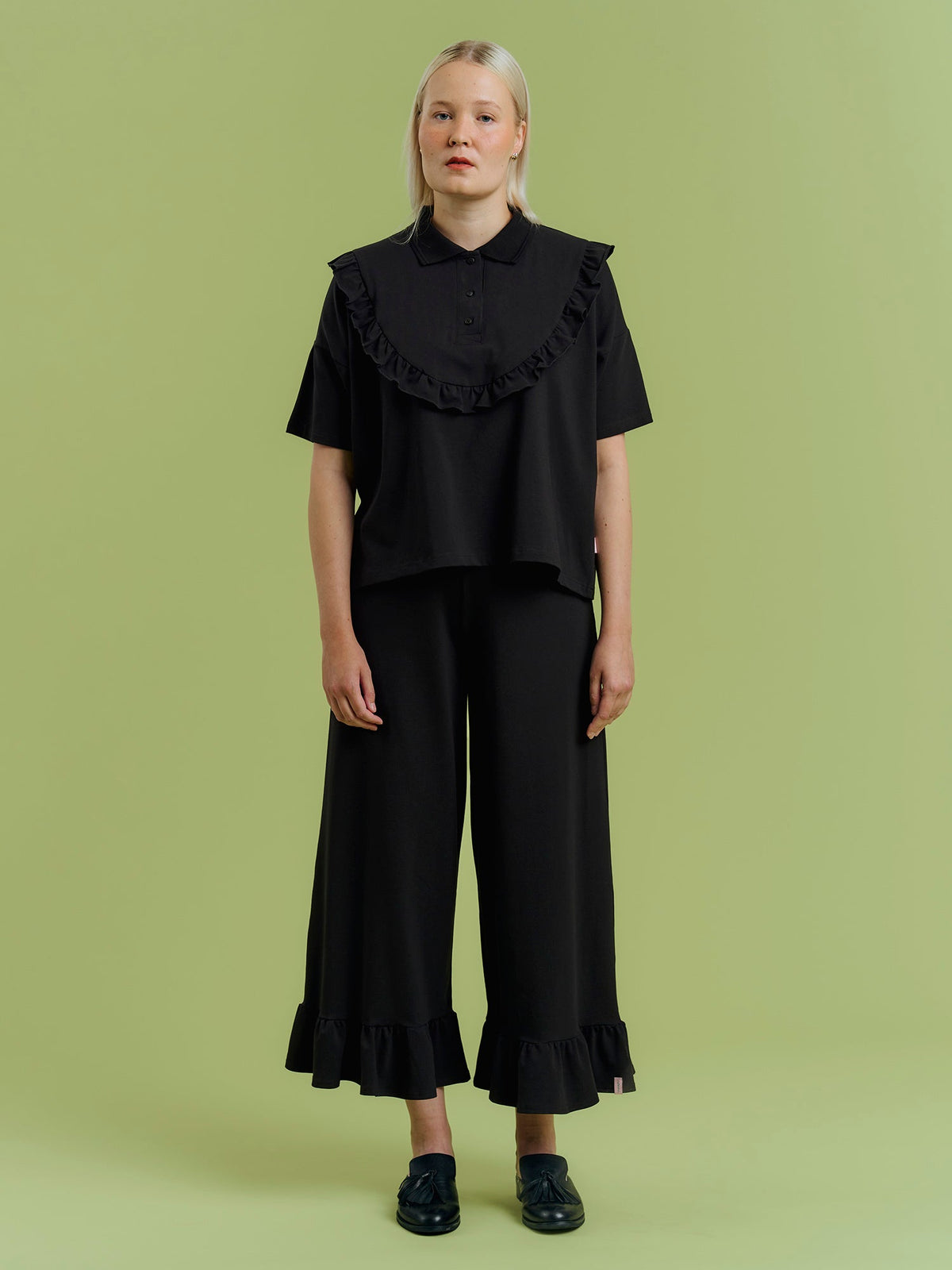 JOVIE collar shirt, Musta
