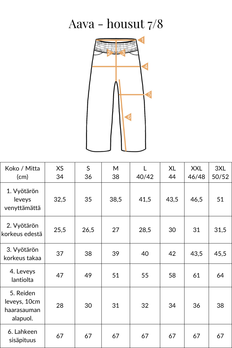 Aava Housut, Tummansininen, 7/8 lahje