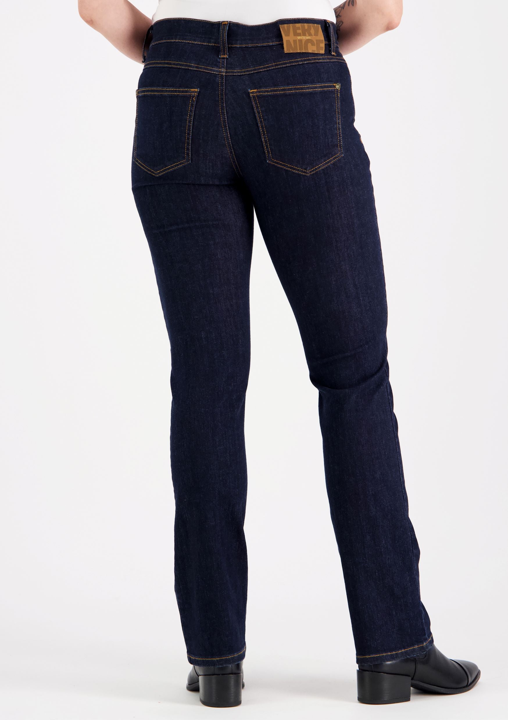 CARLA 1046 Straight fit Tummansininen