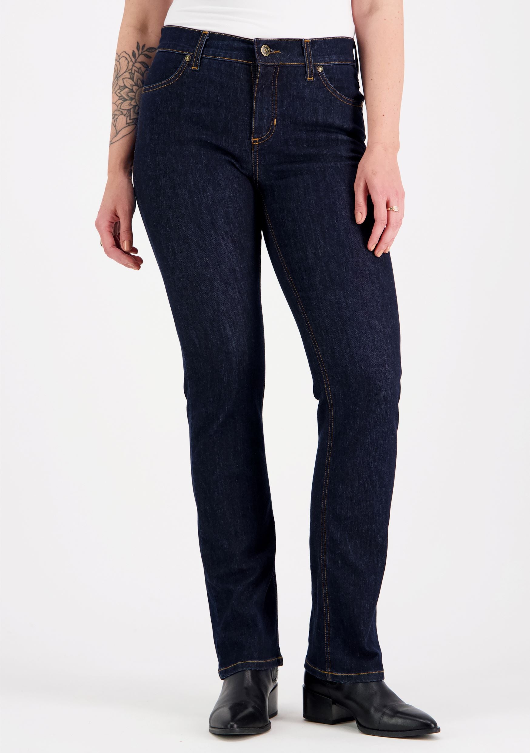 CARLA 1046 Straight fit Tummansininen