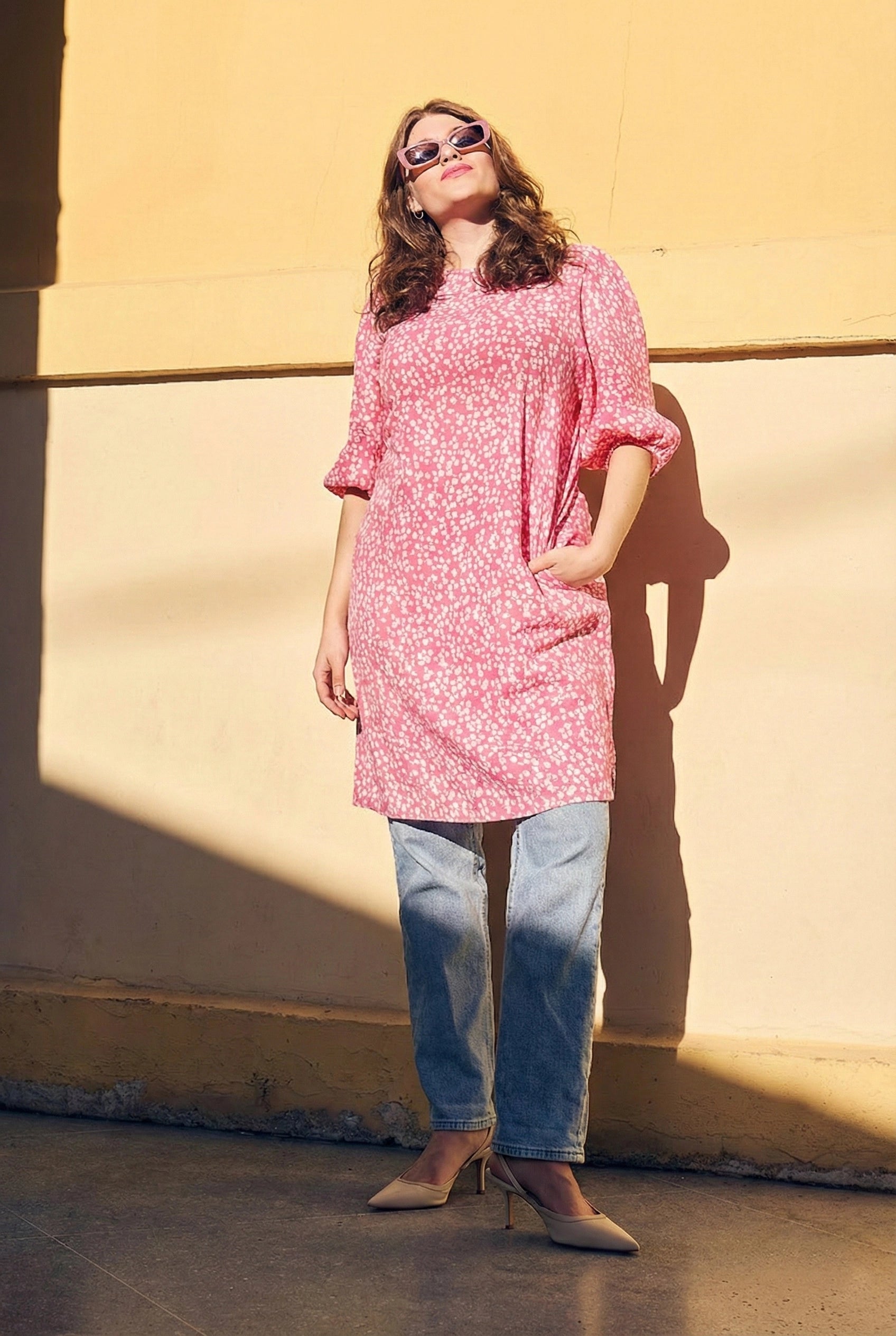 Ease Dress, Flora Pink