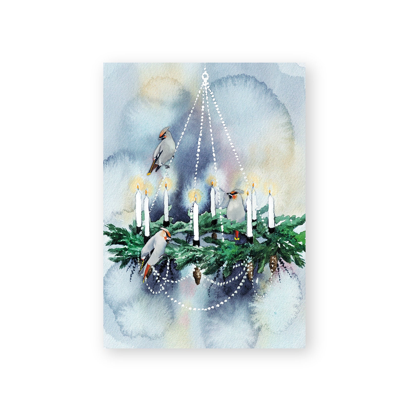 Kynttiläkruunu joulukortti