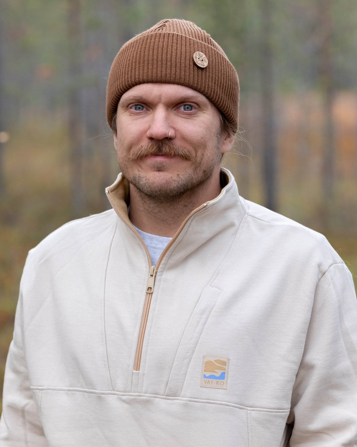Fells Miesten Half Zip Collegepaita, Beige Sand
