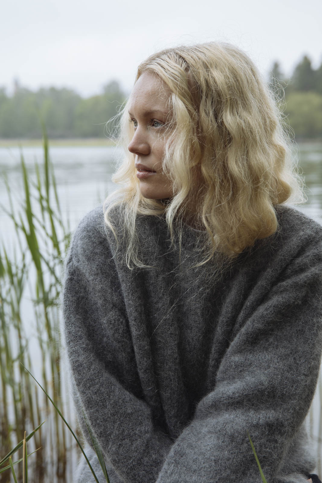 Alpaca Mohair Jumper, Tumma harmaa