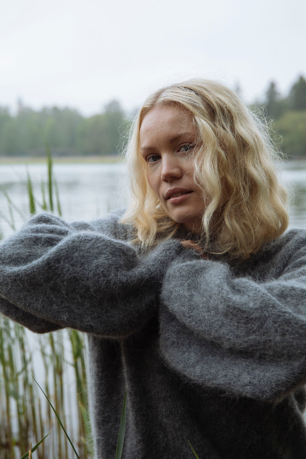 Alpaca Mohair Jumper, Tumma harmaa