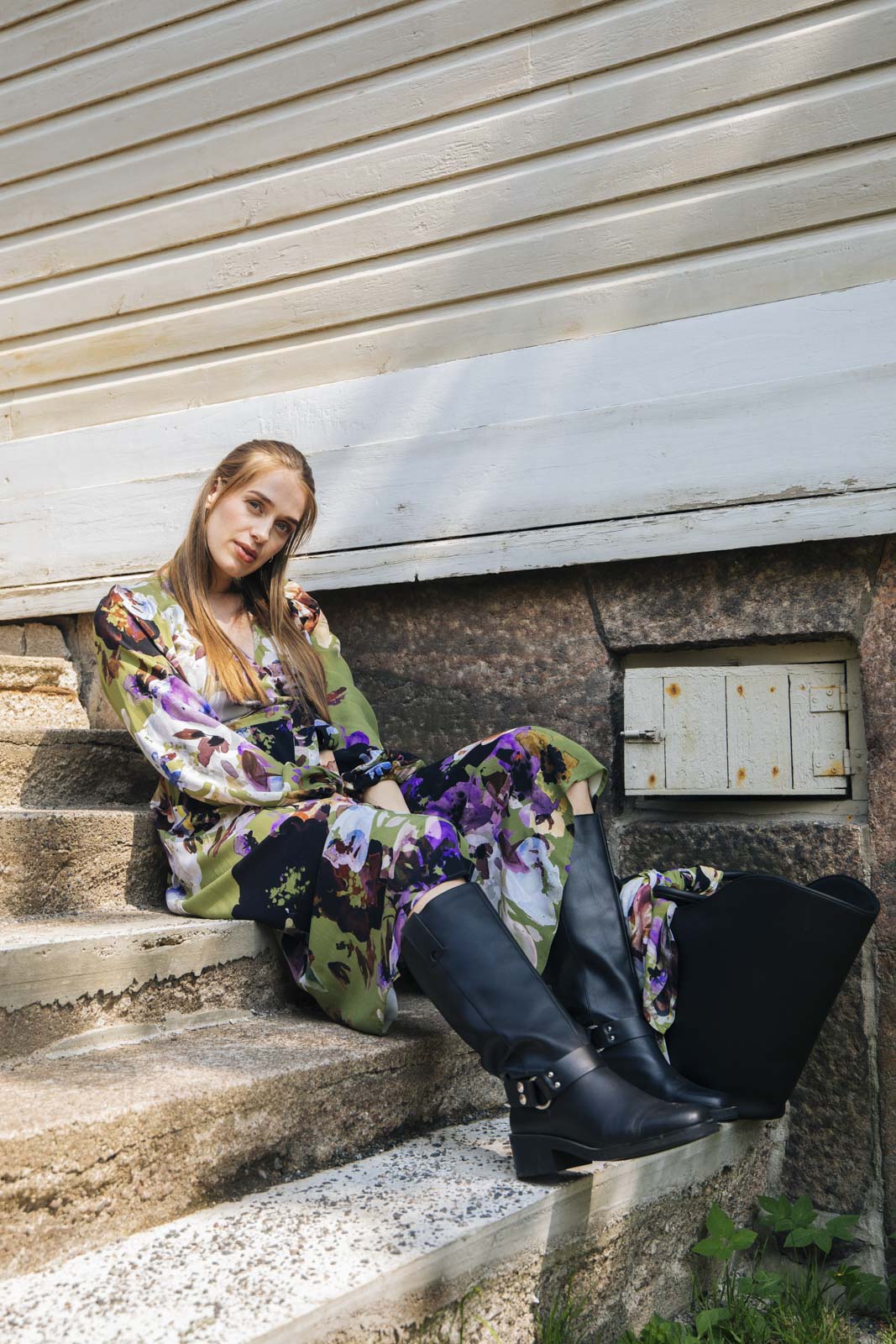 Wrap Midi Mekko, Olive Anemone