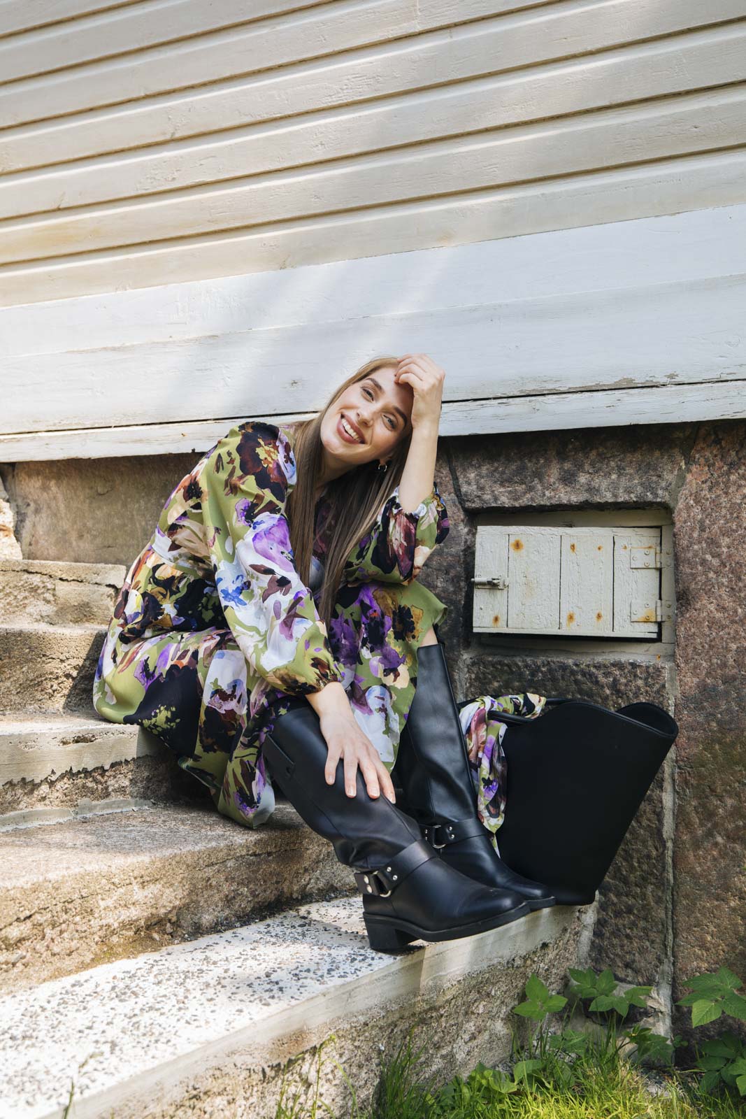 Wrap Midi Mekko, Olive Anemone