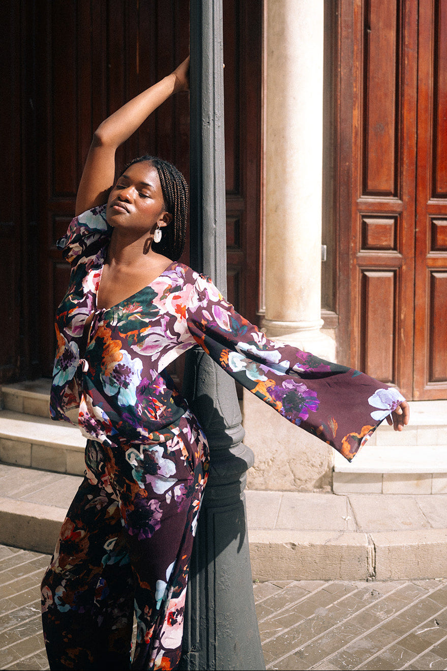 Flow Blouse, Maroon Anemone