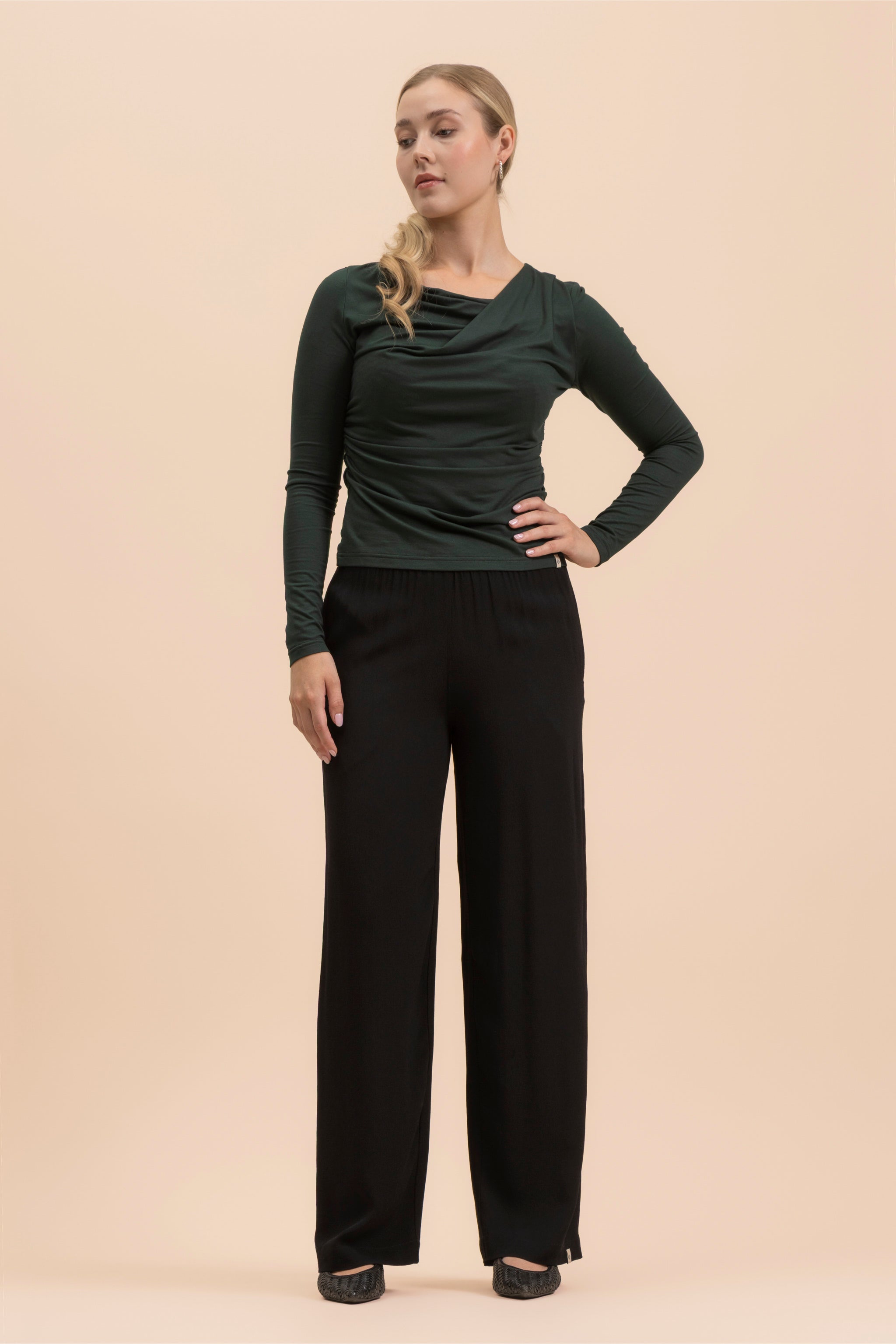 Draped Top, Dark Green
