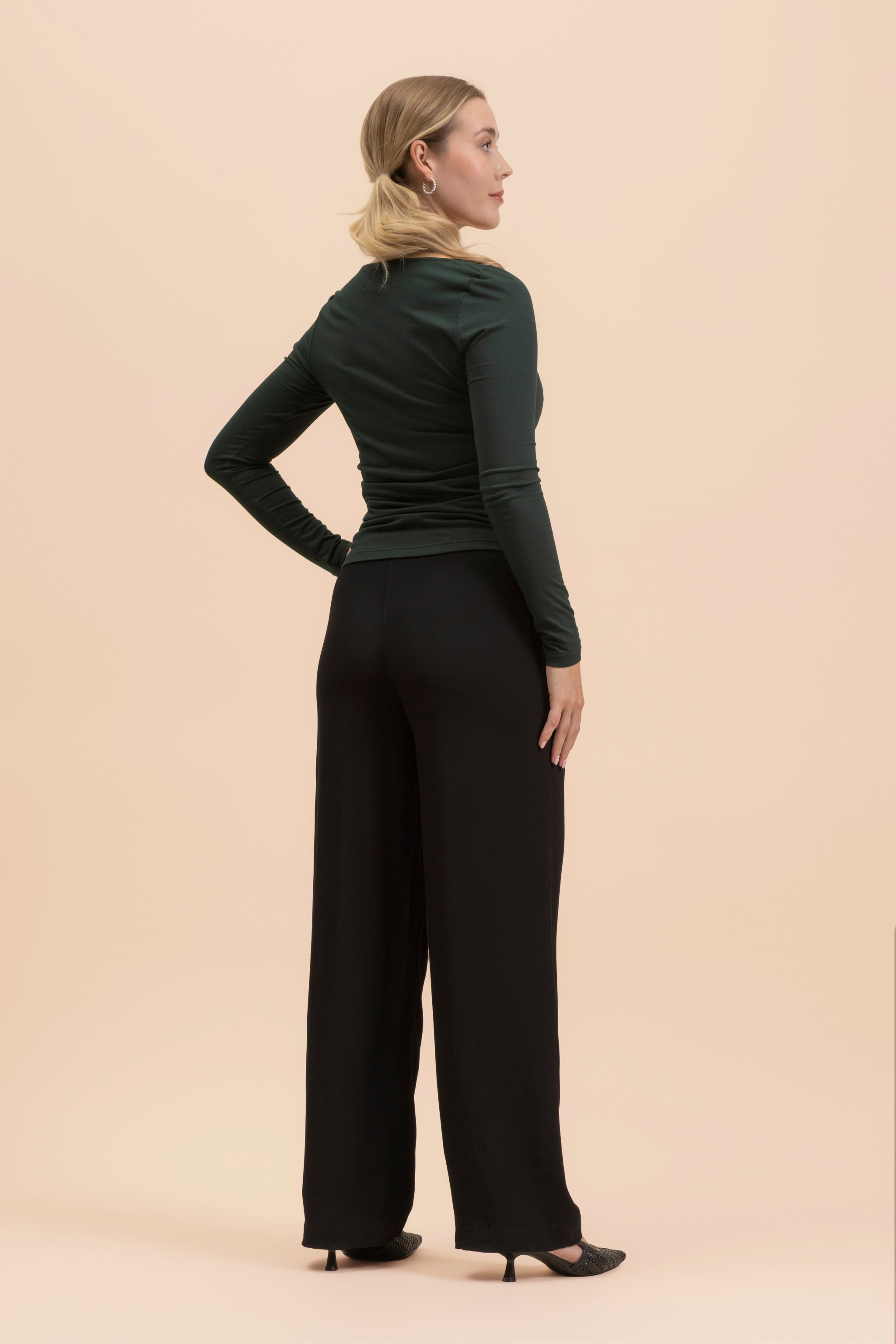 Draped Top, Dark Green