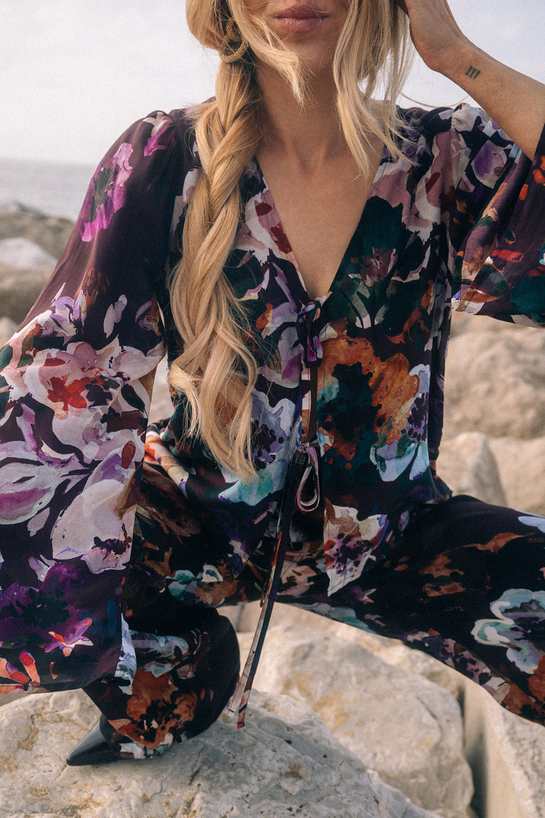 Flow Blouse, Maroon Anemone