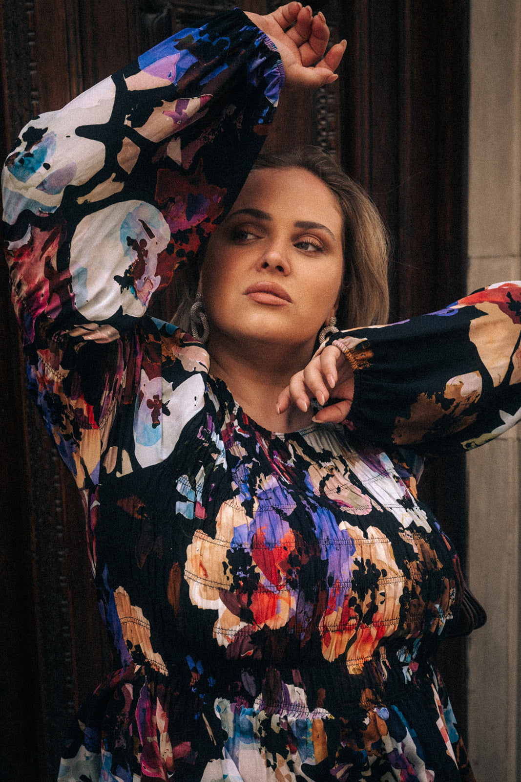 Muse Blouse, Black Anemone