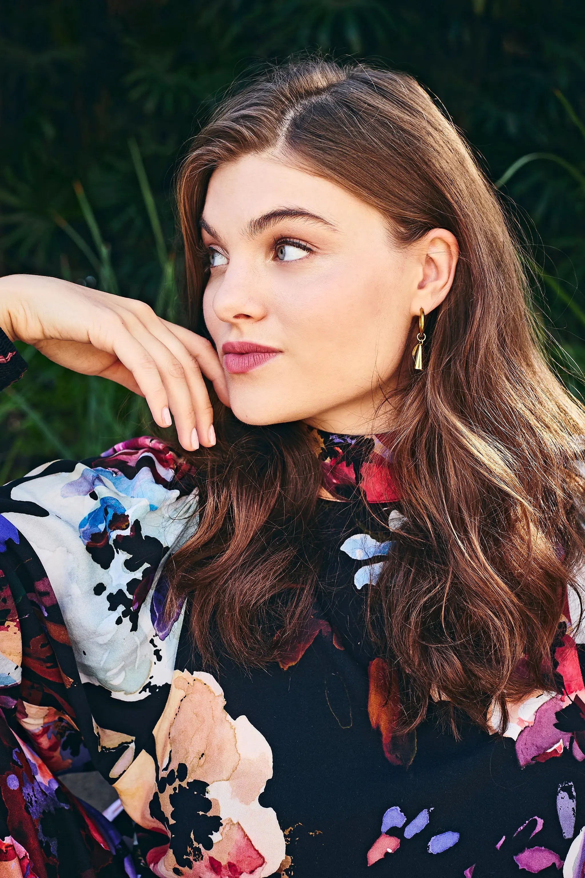 Ada Hoop Earrings, Brass