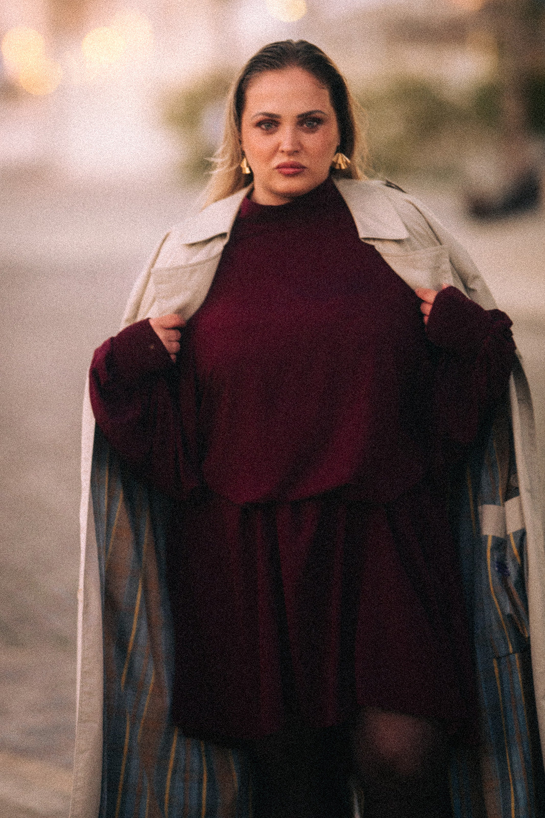 Puff Dress, Merlot