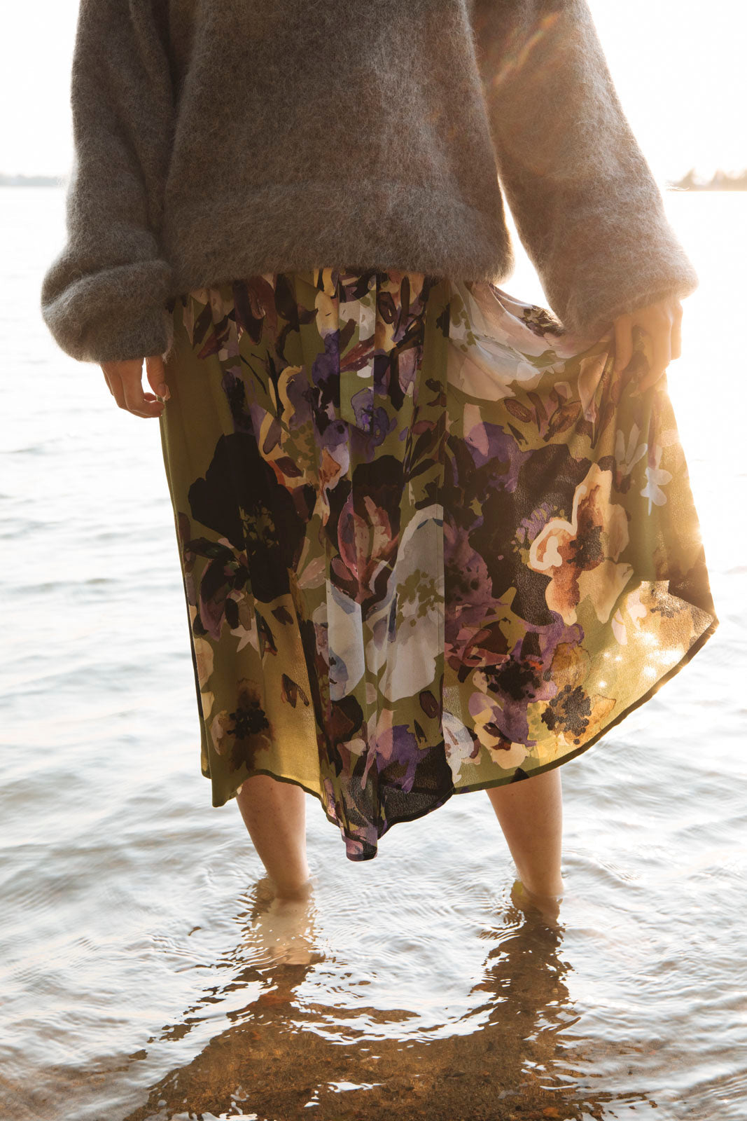 Wrap Midi Mekko, Olive Anemone