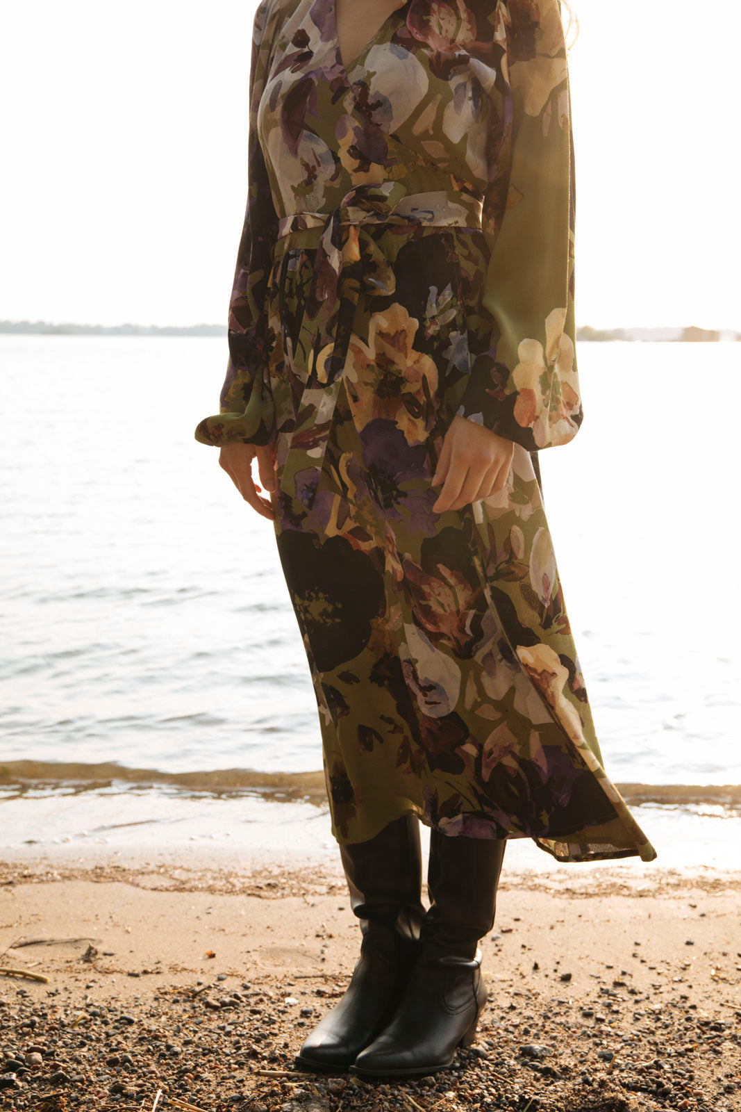 Wrap Midi Mekko, Olive Anemone