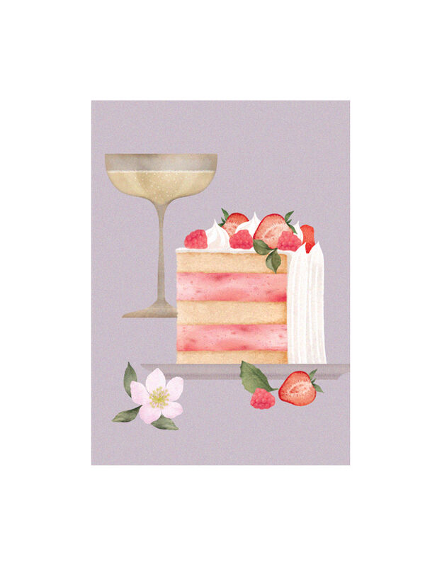 Cake and Bubbles Postcard