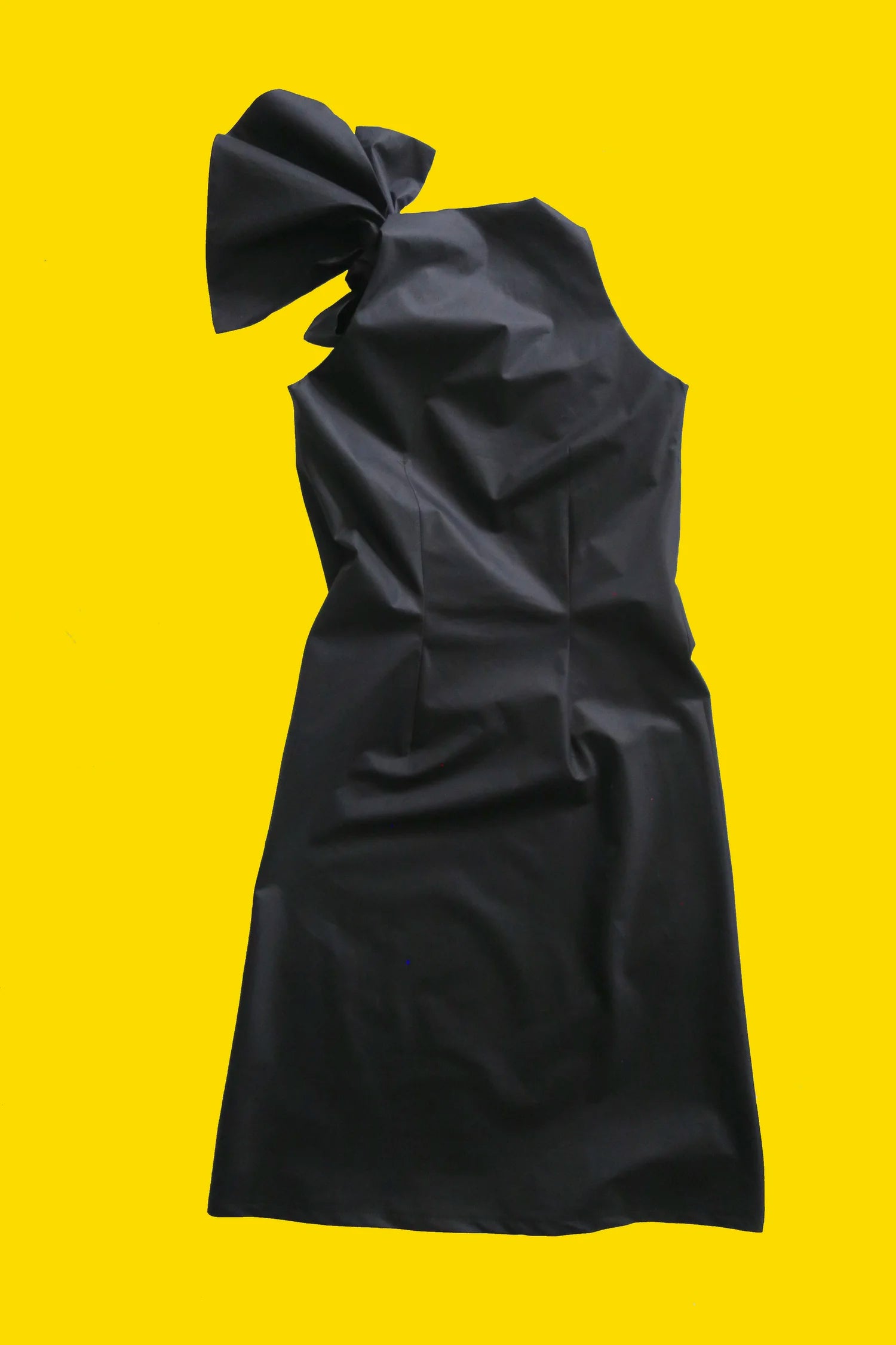 Knot Dress Crispy Cotton Black