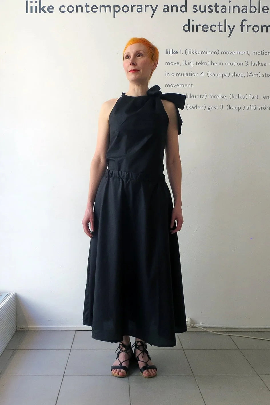 Knot Top Crispy Cotton Black