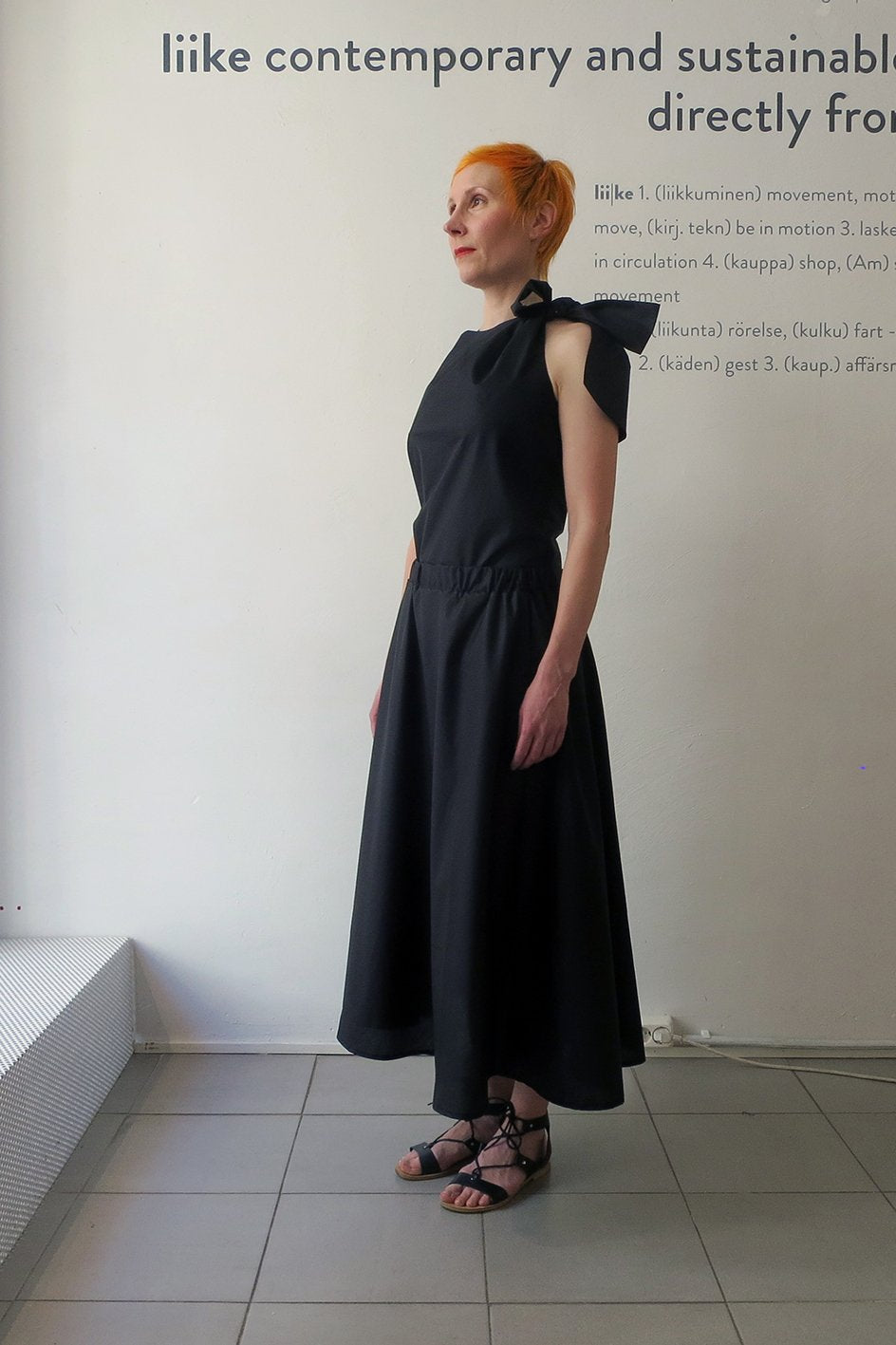 Knot Top Crispy Cotton Black