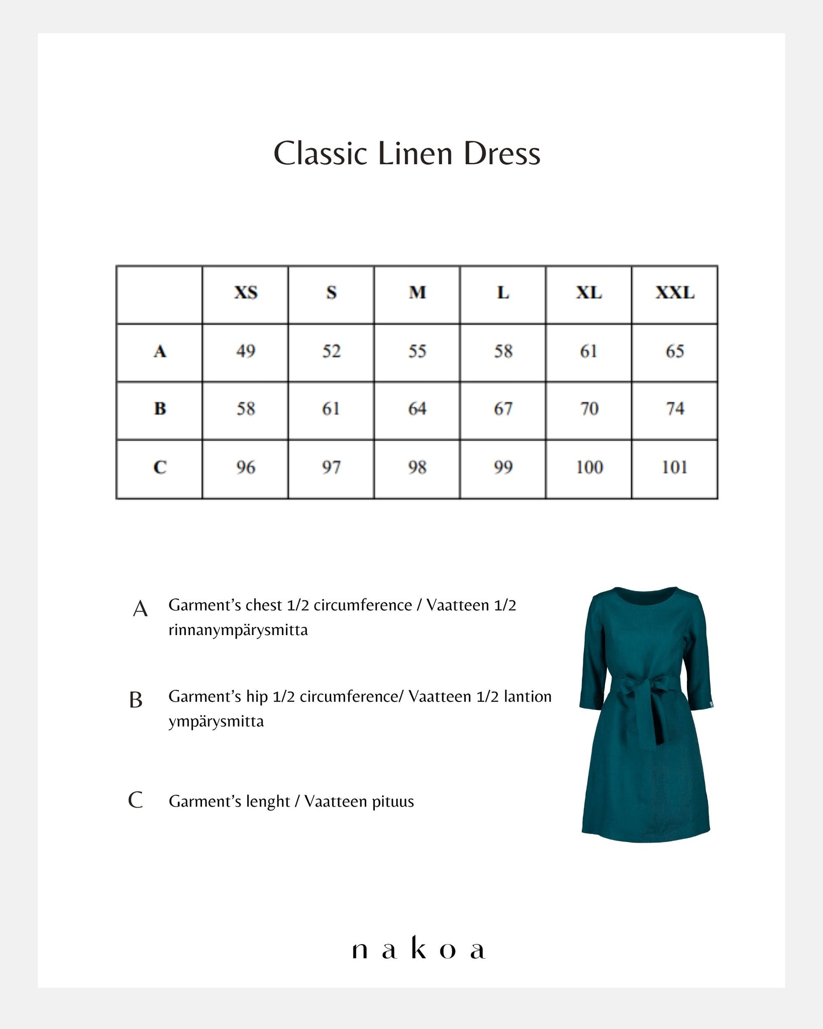 Classic Linen Dress, Chrystal Teal