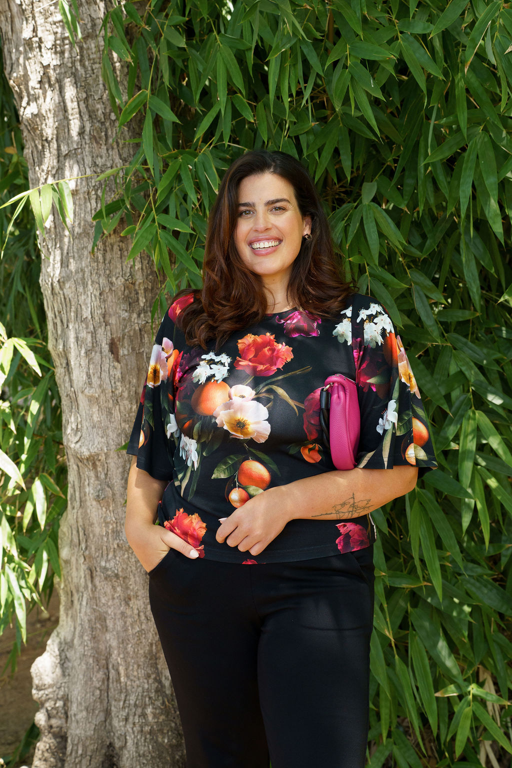 Vivienne Blouse, Sangria Garden