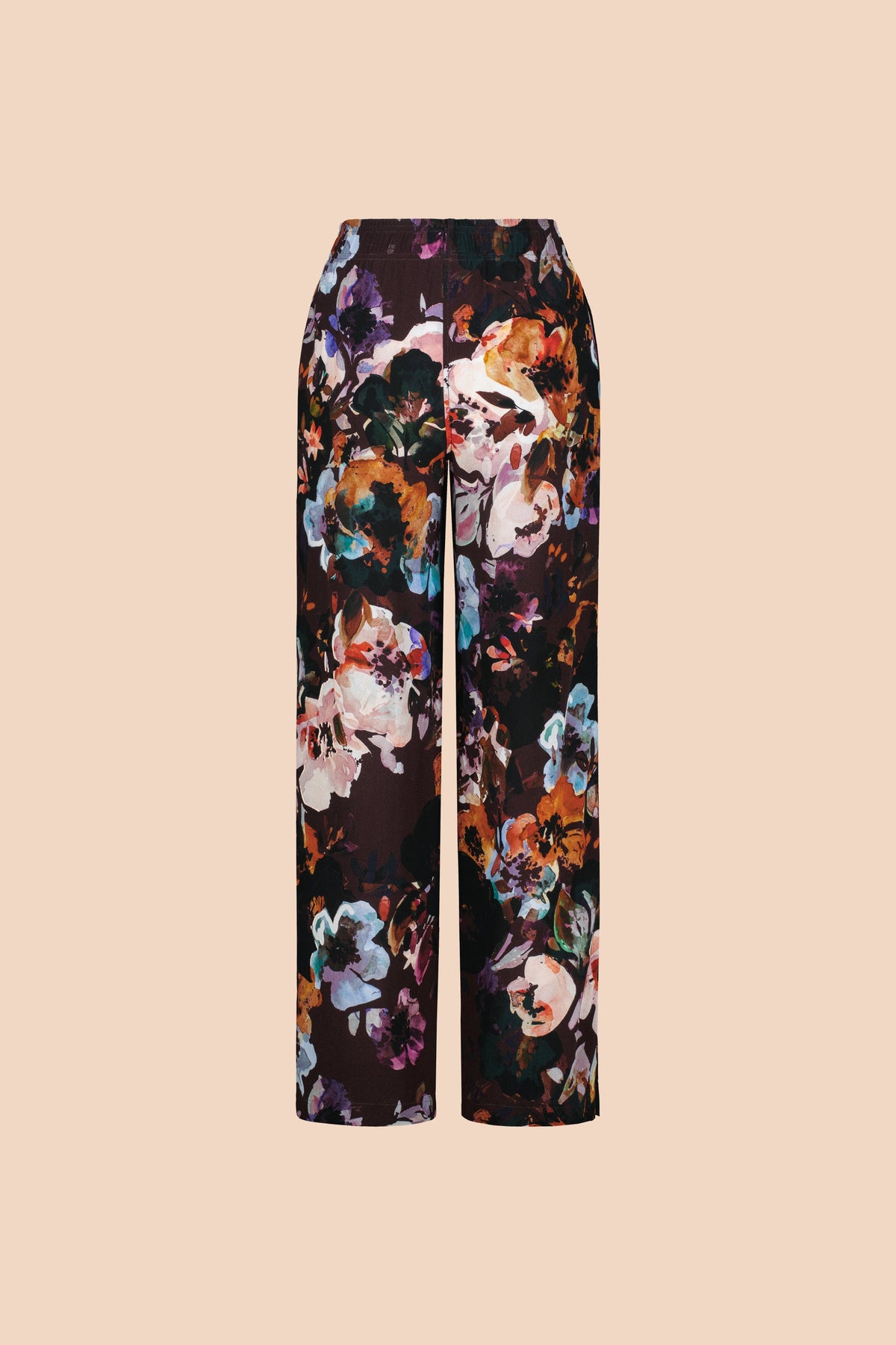 Crepe Trousers, Maroon Anemone