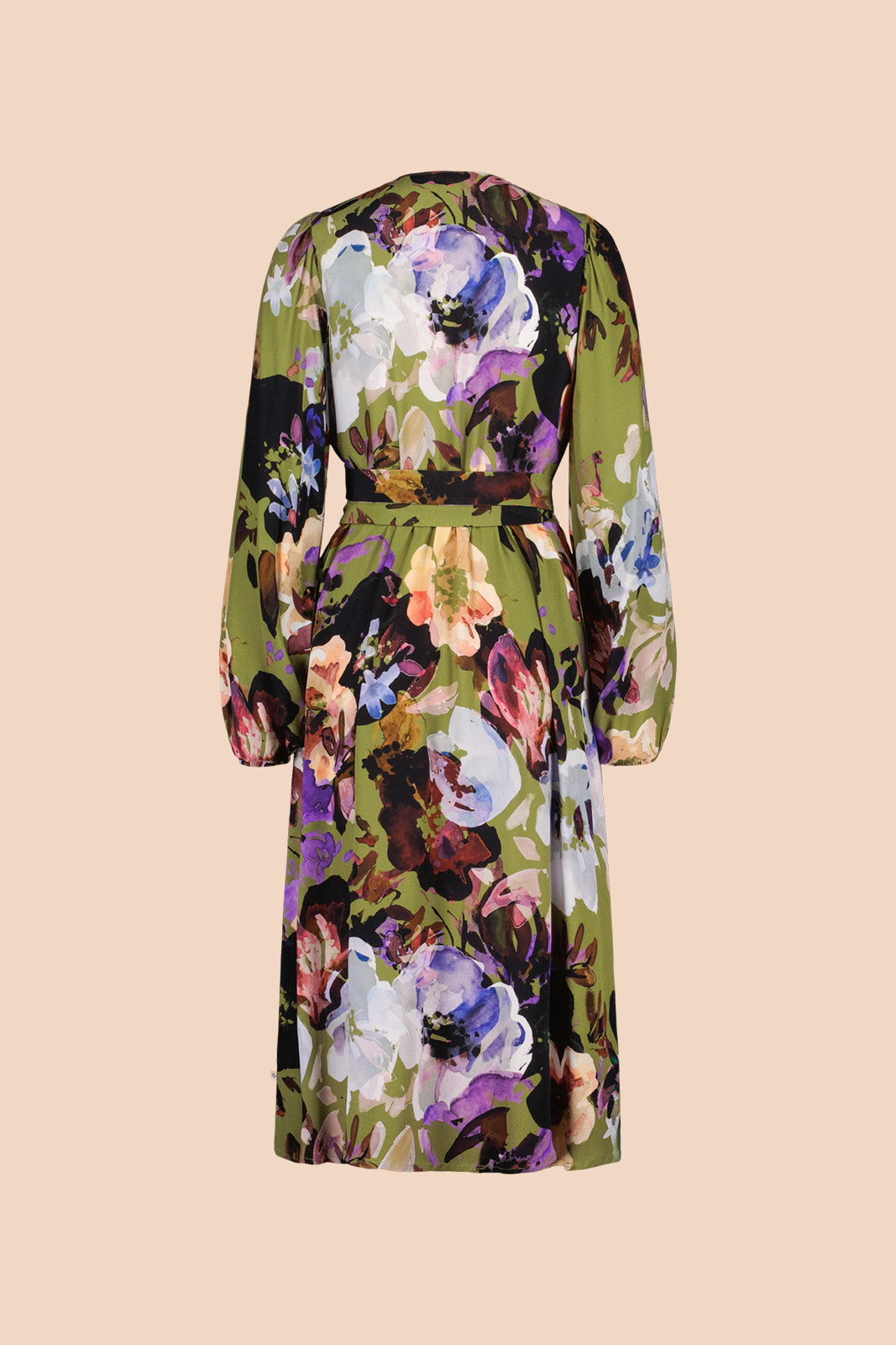 Wrap Midi Mekko, Olive Anemone
