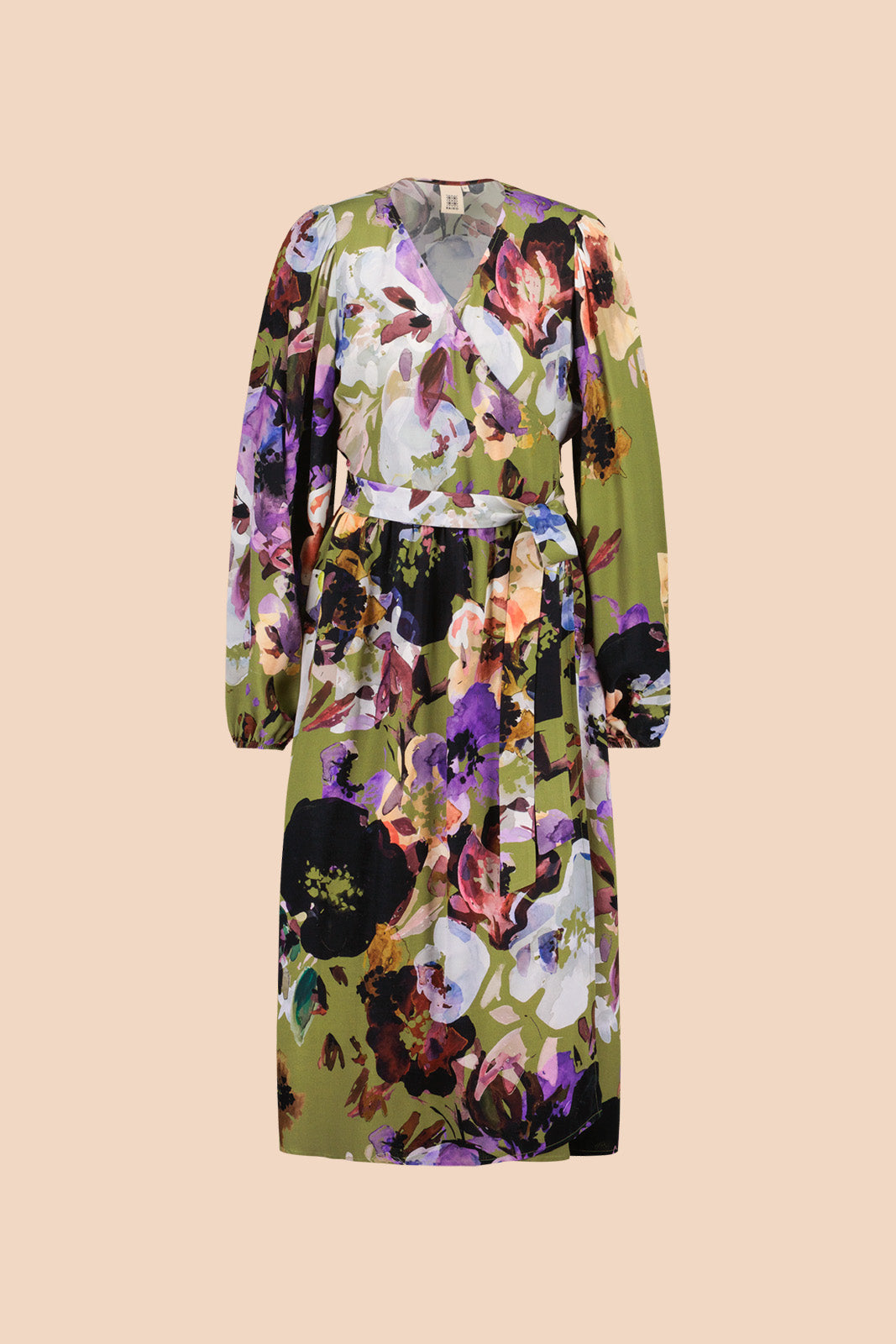 Wrap Midi Mekko, Olive Anemone
