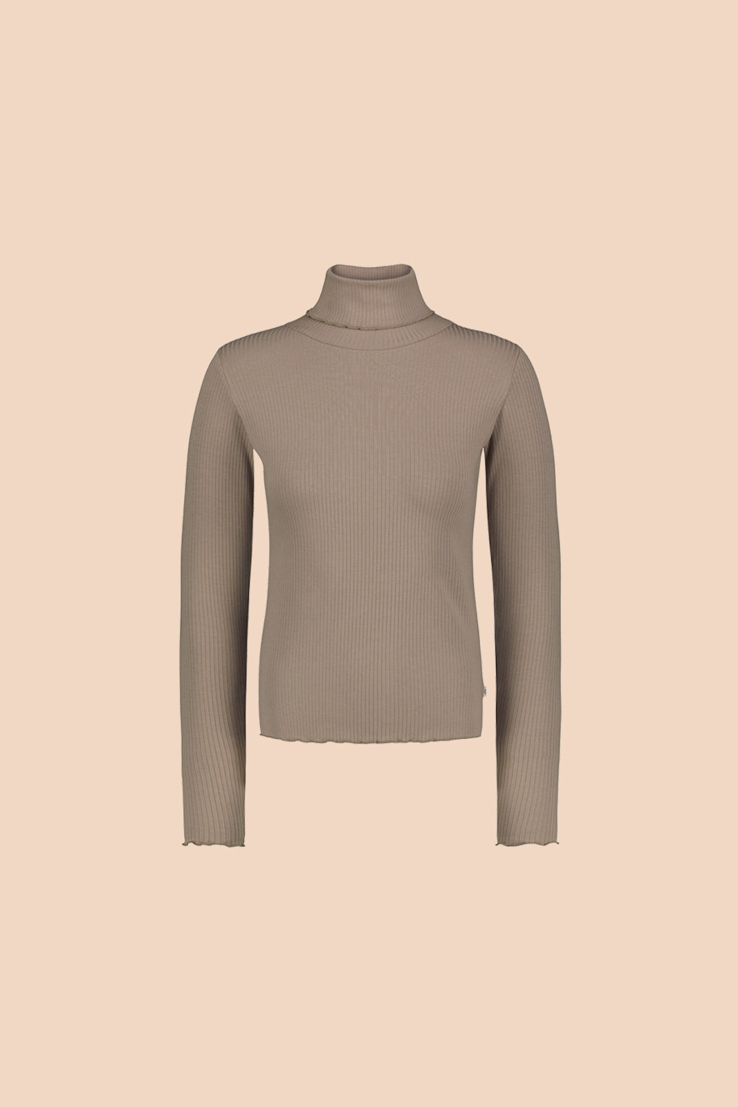 Rib Rollneck, Taupe