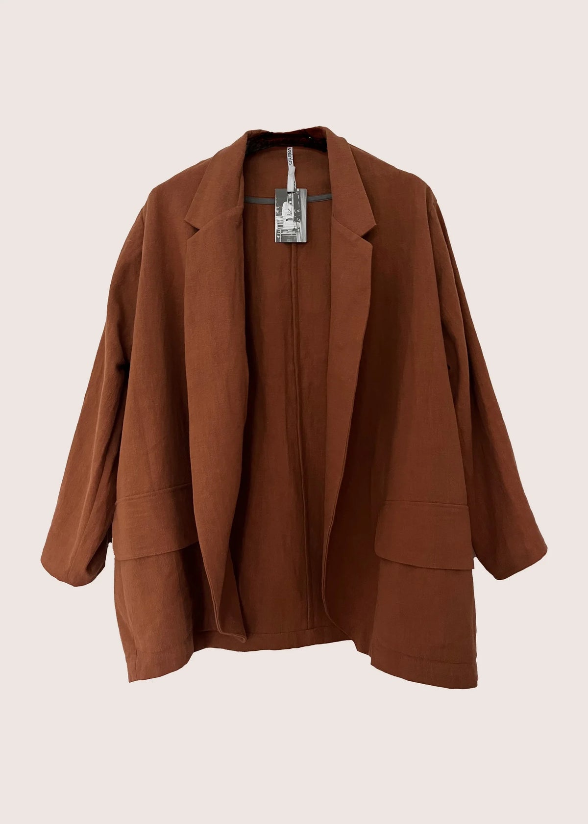 Jean Blazer Linen Burnt Orange, Stonewash