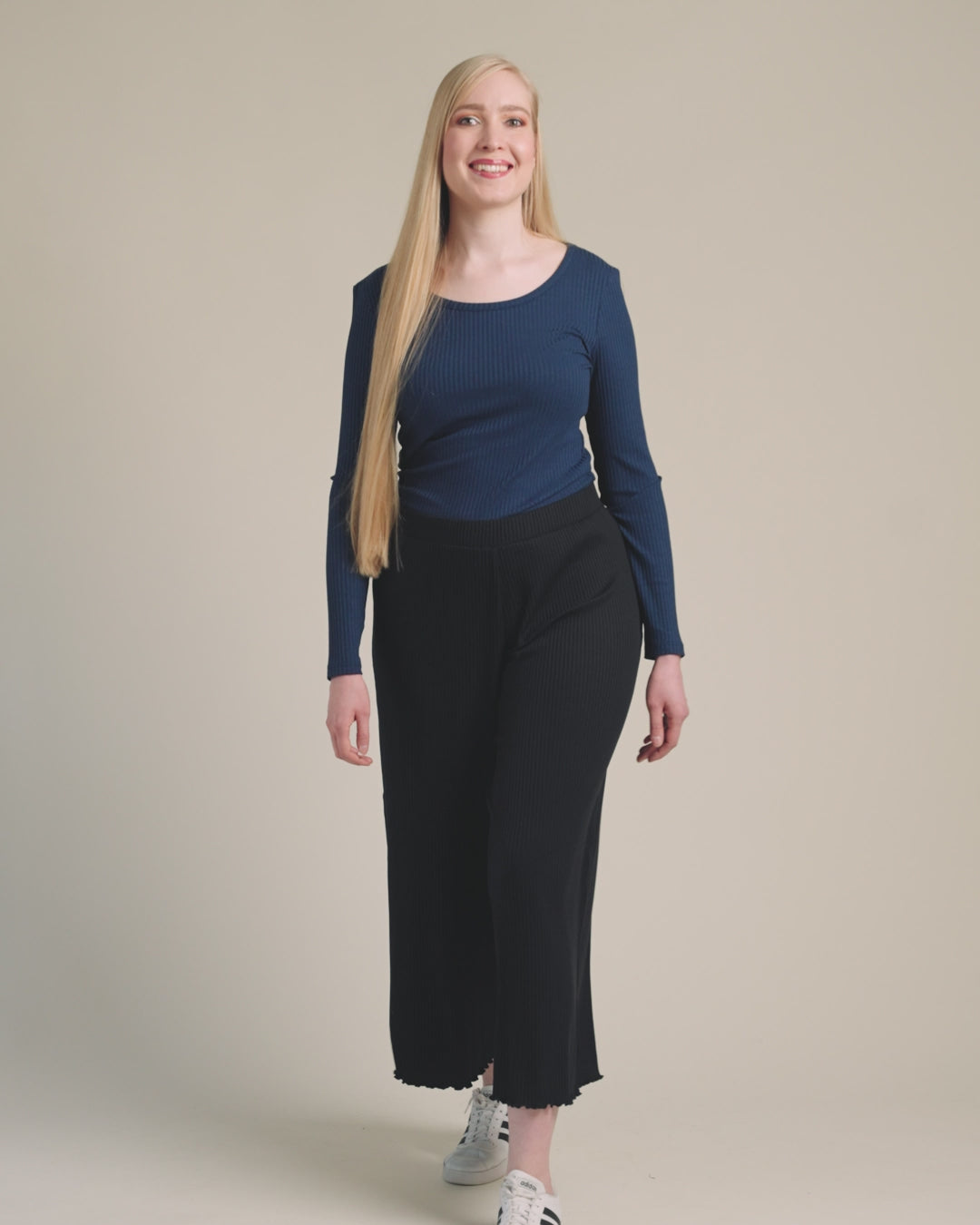 Ribbi Culottes Pitkä, Musta