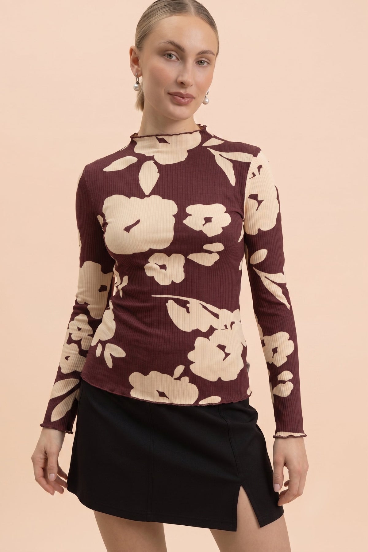 Rib Turtleneck, Windflower Plum