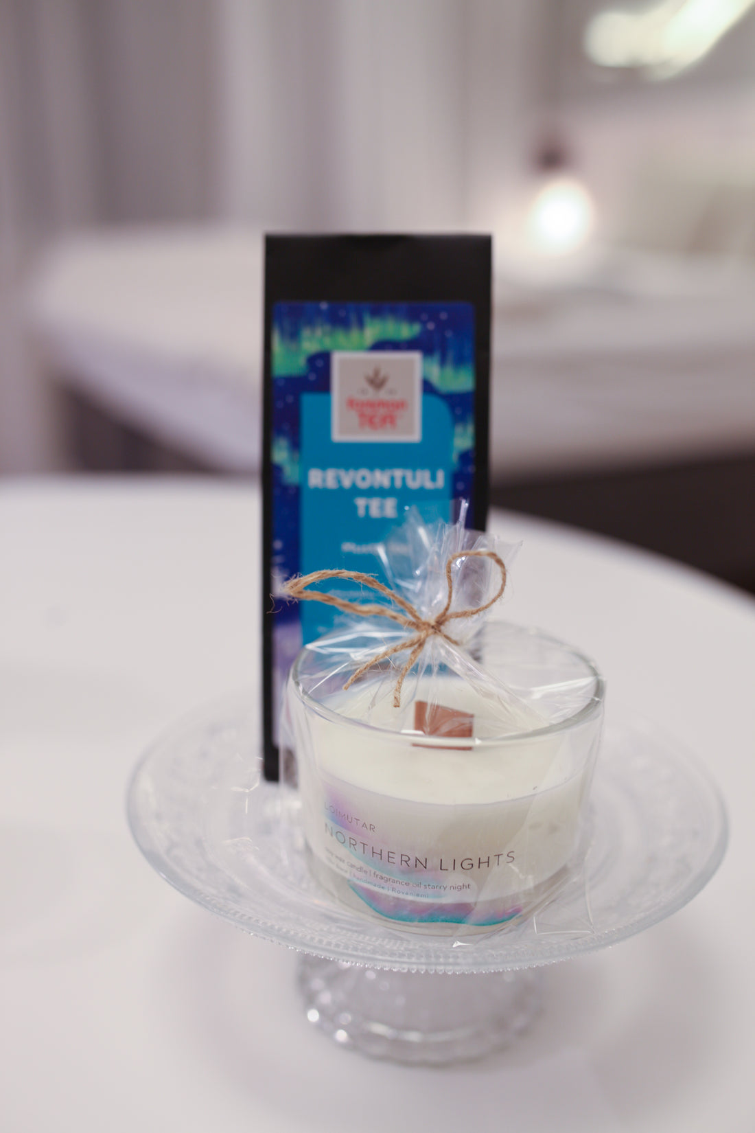 Revontuli puusydänkynttilä