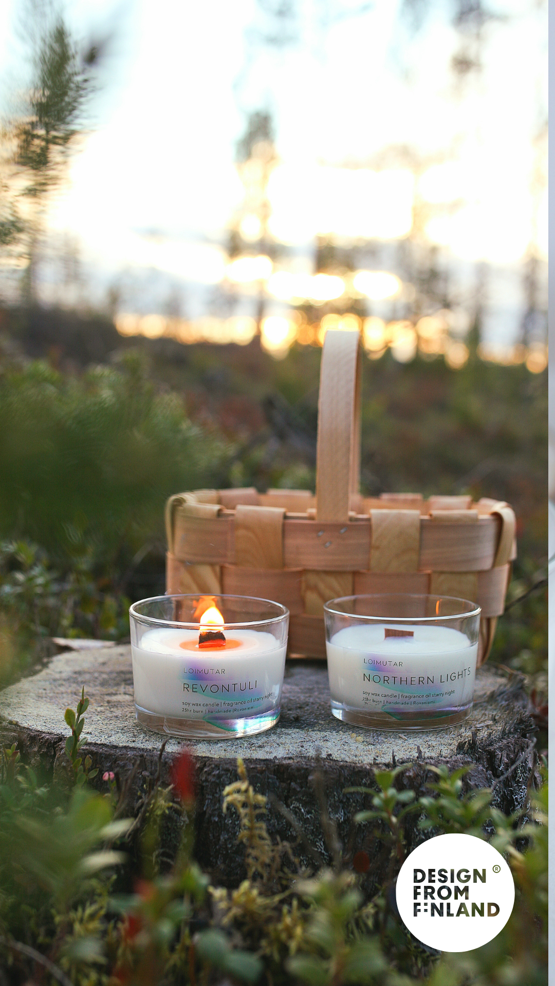 Revontuli puusydänkynttilä