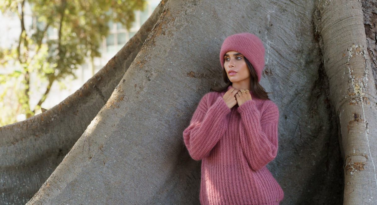 Robin Mohair Knit, Powder Pink