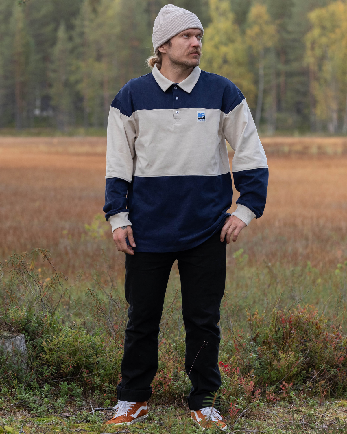Miesten Rugbypaita, Navy / Beige Sand